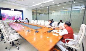 Chief Minister Dr. Mohan Yadav addressing farmers online during the Balram